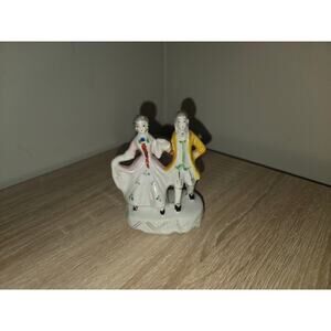 Vintage Occupied Japan Porcelain Hand Painted Man Lady Victorian Figurine 3"